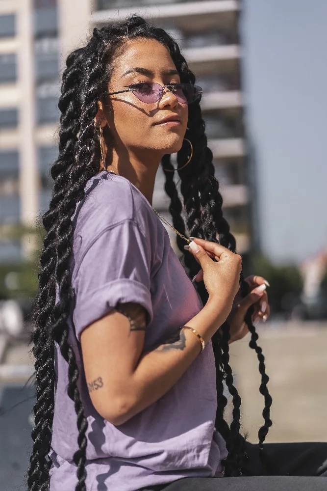 Long twists styled for everyday wear