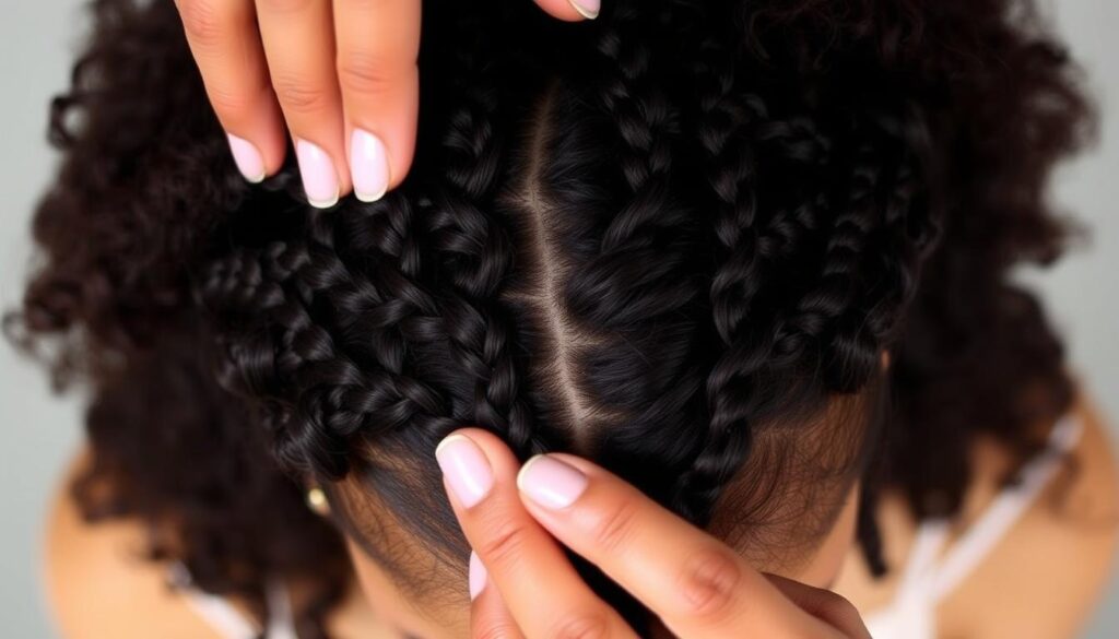 Invisible braids hairstyle